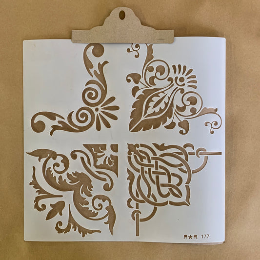 Four Corner patterns stencil 177