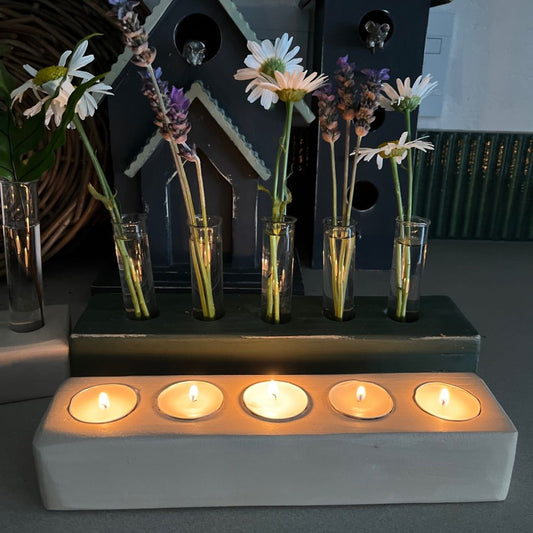 Handmade wooden tea-light candle holders