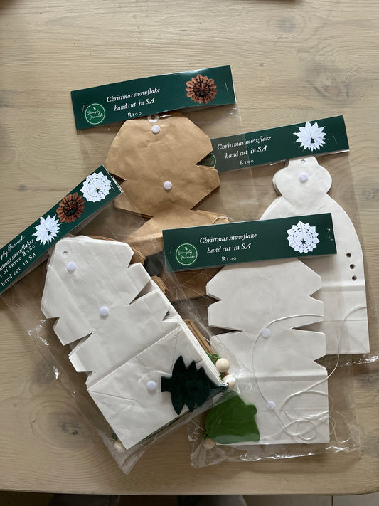 Set of three ready made Christmas Snowflakes