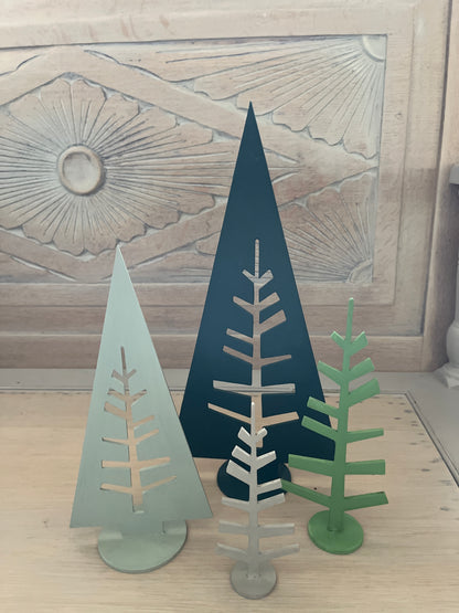 set of 4 hand painted Christmas Trees